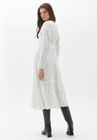 Women Cream Midi Length Shirt Dress