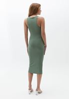 Women Green Halter Neck Midi Dress