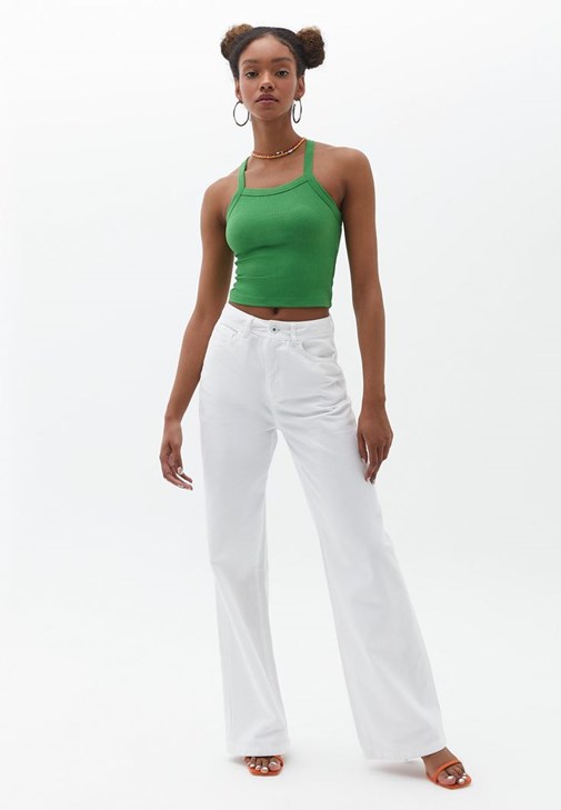 Crop Atlet ve Wide-Leg Pantolon Kombini