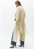 Women Yellow Waist-Tie Kimono