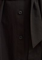 Bayan Siyah Loose-Fit Pamuklu Gömlek Elbise