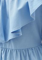 نساء أزرق فستان قصير بياقة مكشكشة