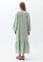 Bayan Yeşil Düğmeli Uzun Kimono  ( TENCEL™ )