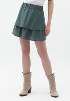 Women Green Layered Mini Skirt