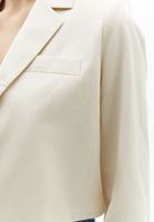 Bayan Bej Düğmeli Blazer Crop Ceket ( TENCEL™ )