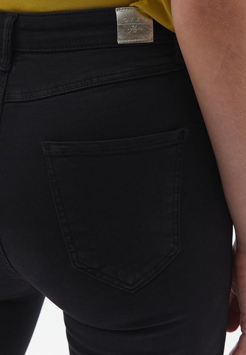 Black TENCEL slimming effect skinny pants Online Shopping