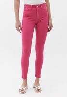 Women Pink TENCEL slimming effect skinny pants