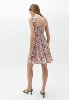 Bayan Çok Renkli Çiçek Desenli Mini Elbise