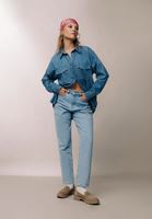 Bayan Mavi Ultra Yüksek Bel Mom-Fit Denim Pantolon