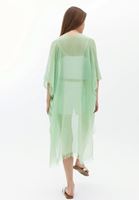 Women Green Midi Legth Basic Kimono