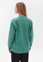 Bayan Yeşil Asit Yıkamalı Oversize Sweatshirt