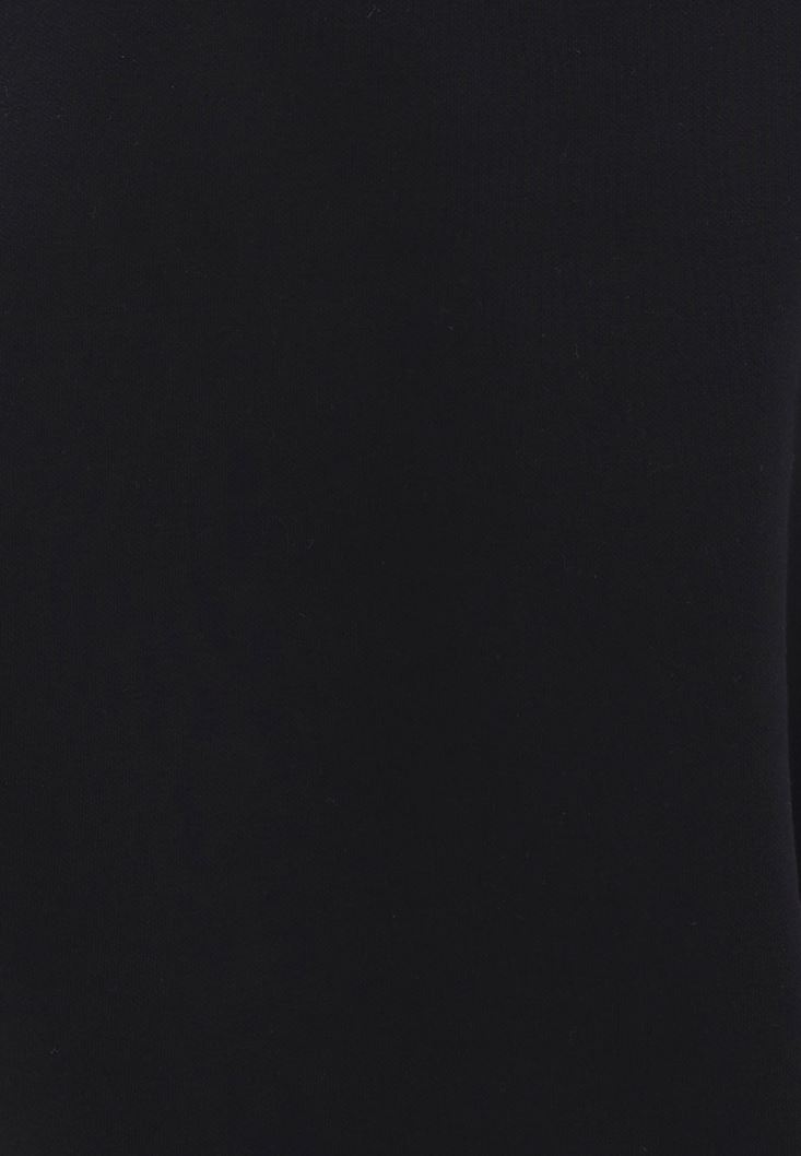 Bayan Siyah Fermuar Detaylı Sweatshirt
