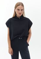 Women Black Soft touch Sleeveless Sweatshirt