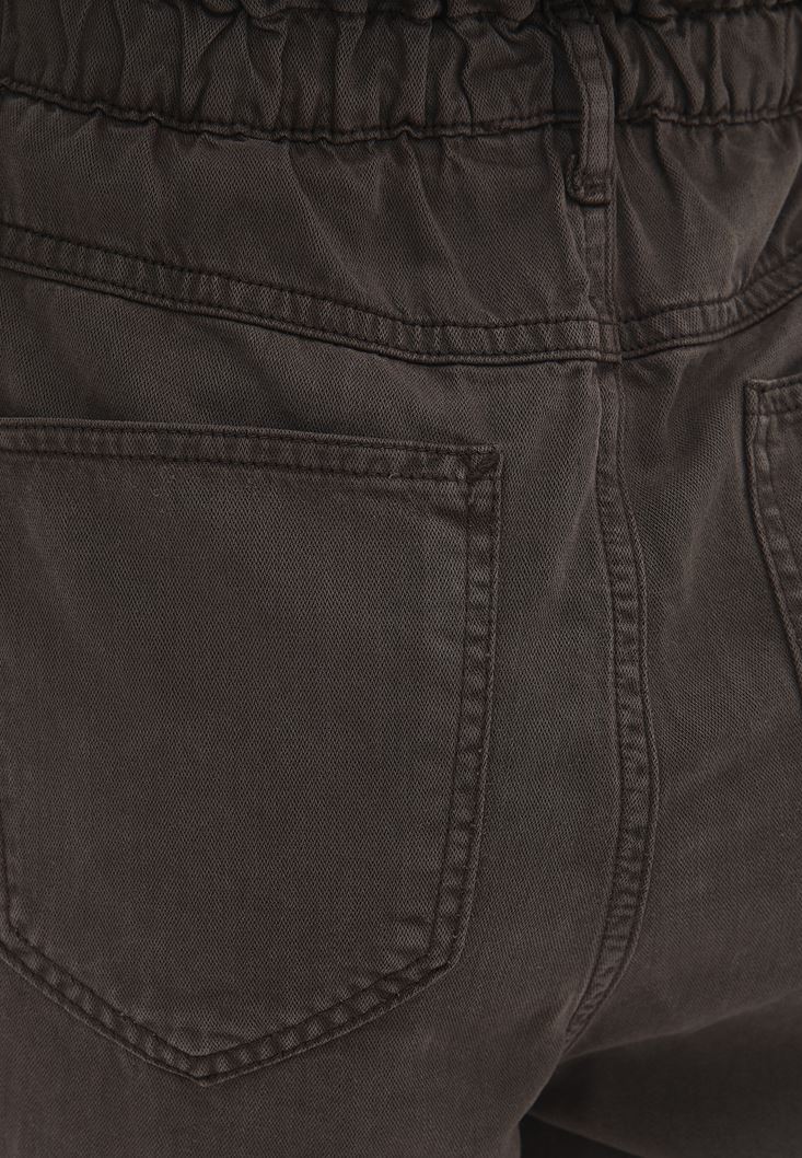 Bayan Kahverengi Ultra Yüksek Bel Baggy-Fit Pantolon ( TENCEL™ )