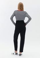 Bayan Siyah Ultra Yüksek Bel Baggy-Fit Pantolon ( TENCEL™ )