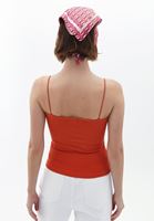 Women Red Singlet with Thin Straps