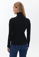 Women Black Turtleneck Knitwear Sweater