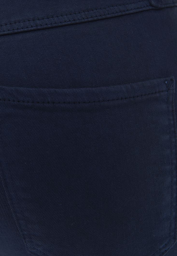 Bayan Lacivert Yüksek Bel Skinny-Fit Pantolon ( TENCEL™ )