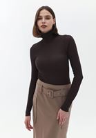 Women Brown Tshirt with Long Sleeves