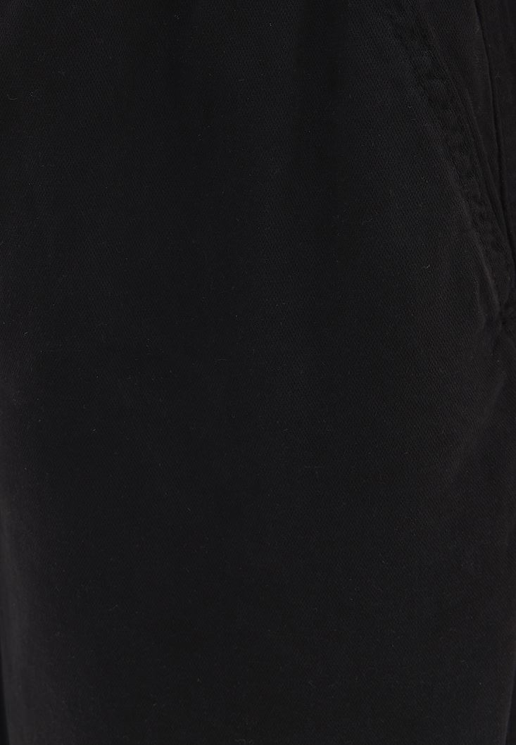 Bayan Siyah Ultra Yüksek Bel Baggy-Fit Pantolon ( TENCEL™ )