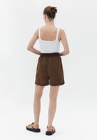Women Brown Mini Shorts with Waist Detail