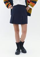 Women Navy High Rise Pleated Skirt