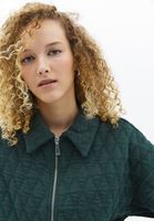 Women Green Quilted Crop Jacket