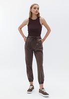 Women Brown High Rise Jogger Pants