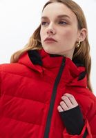 Women Red Quilted Puffer Jacket