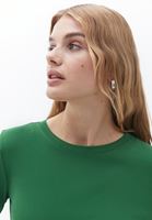 Women Green Cotton Tshirt with Long Sleeves