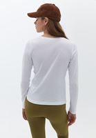 Women White Cotton Tshirt with Long Sleeves