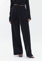 Bayan Siyah Ultra Yüksel Bel Saten Pantolon ( MODAL )