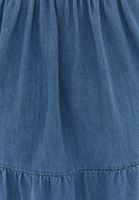 Bayan Mavi Gipe Detaylı Denim Elbise