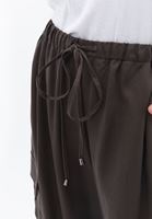 Bayan Kahverengi Orta Bel Wide-Leg Pantolon ( TENCEL™ )