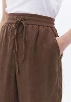 Bayan Kahverengi Yüksek Bel Straight-Fit Pantolon ( TENCEL™ )