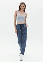 Orta Bel Pantolon ve Dikişsiz Crop Top Kombini