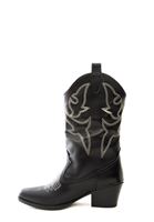 Women Black Embroidered Cowboy Boots