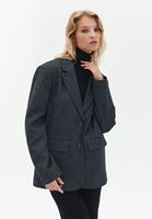 Bayan Gri Oversize Blazer Ceket
