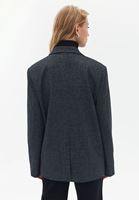 Bayan Gri Oversize Blazer Ceket