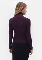 Women Purple Turtleneck Knitwear Sweater