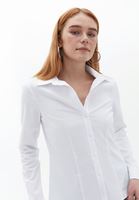 Bayan Beyaz Slim-Fit Gömlek