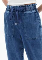 Women Blue High Rise Slouchy Fit Pants