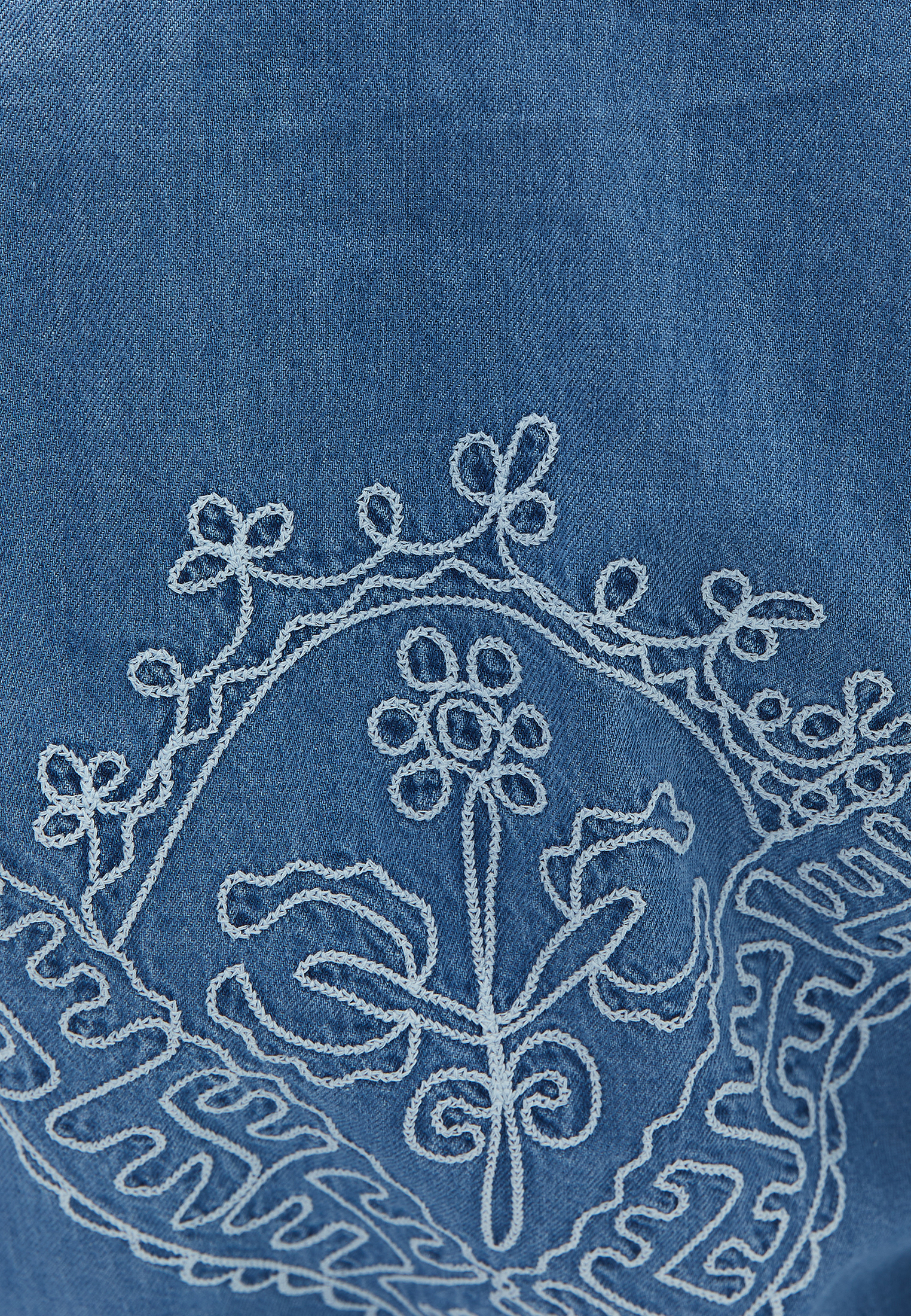 Blue Embroidered Denim Kimono Online Shopping | OXXOSHOP