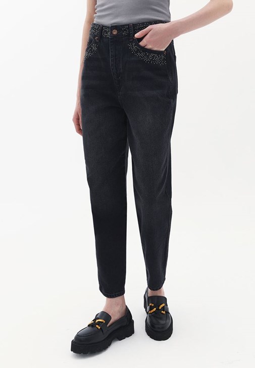 $285 Re/Done Women's Black Cotton 70s High-Rise Cigarette Jeans Pants Size  27 | eBay