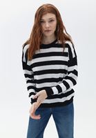 Women Mixed Striped Knitwear Sweater