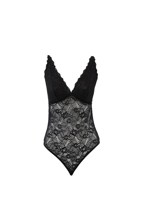 Black Bodysuit with Lace Online Shopping