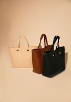 Women Beige Tote Bag with Straps