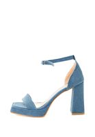 Bayan Mavi Bant Detaylı Topuklu Ayakkabı