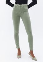 Bayan Yeşil Yüksek Bel Skinny-Fit Pantolon ( TENCEL™ )