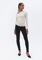 Bayan Siyah Yüksek Bel Skinny-Fit Pantolon ( TENCEL™ )